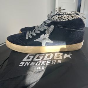 GOLDEN GOOSE BLACK GLITTER SUEDE SNEAKERS ORIGINALLY $620 SIZE 39
